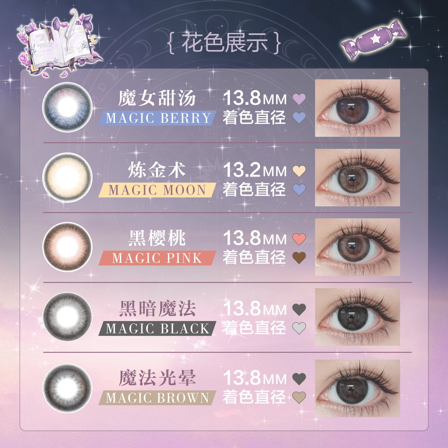 FOMOMY Magic 1 day Color - 10 Lenses (Magic Moon)