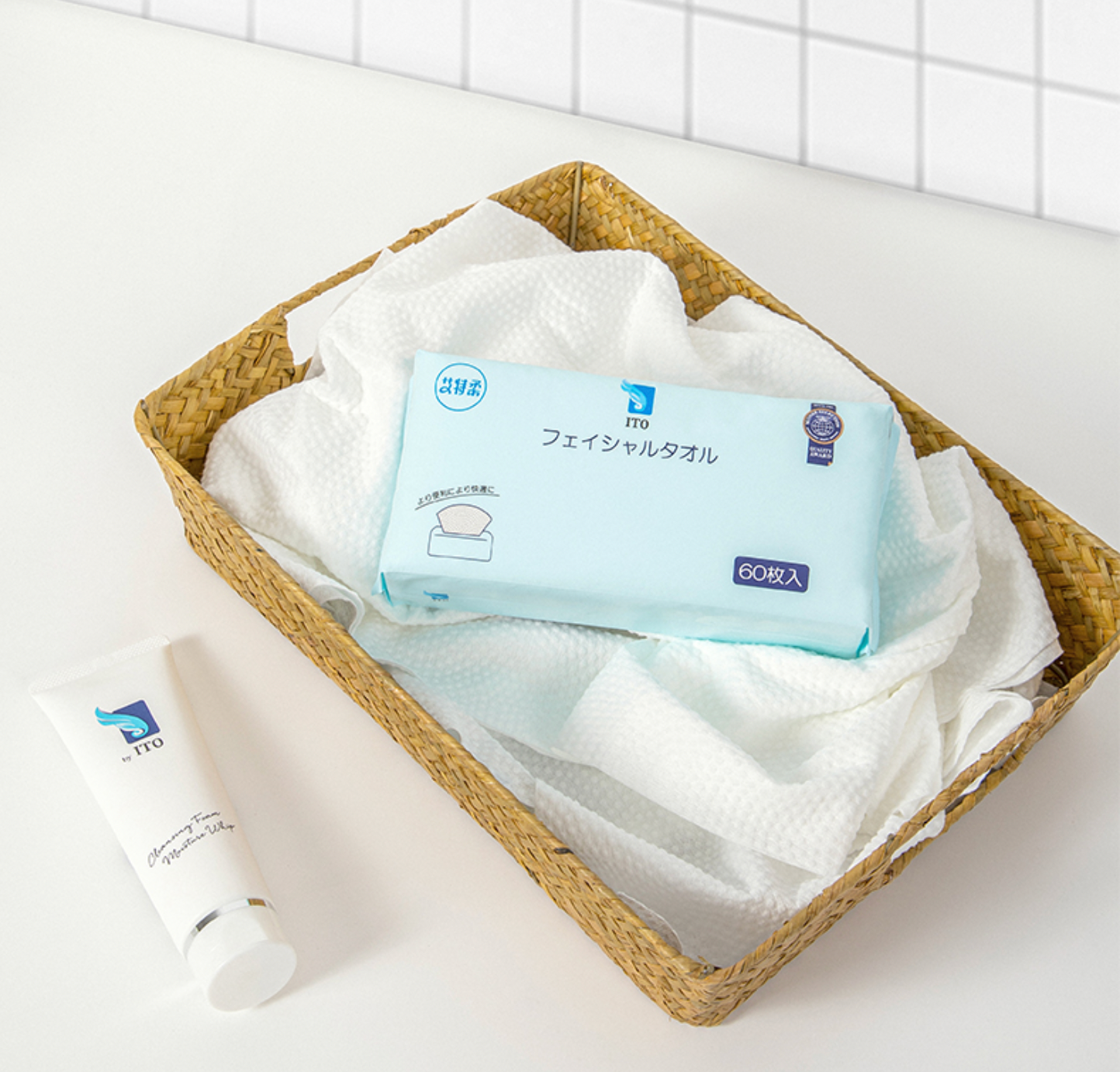 ITO Disposable Facial Towel 100% Cotton 60pieces / Pack